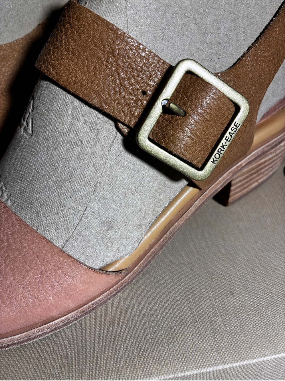 Women’s Leather Sandals in Blush Large Buckle